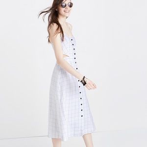 Madewell windowpane cutout dress